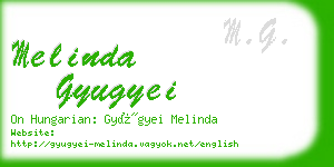 melinda gyugyei business card